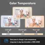 60 x 36 Inch Smart LED Bathroom Mirror，Dimmable Front + Backlit Illumination - Image 3