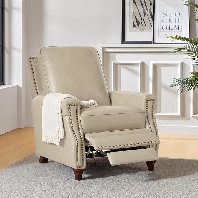 HULALA HOME Genuine Leather Manual Recliner Chairs Set of 2 - Image 3