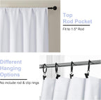 Simplebrand Ava Pure White Curtains 36 Inches Long 2 Panels, Light Filtering - Image 4
