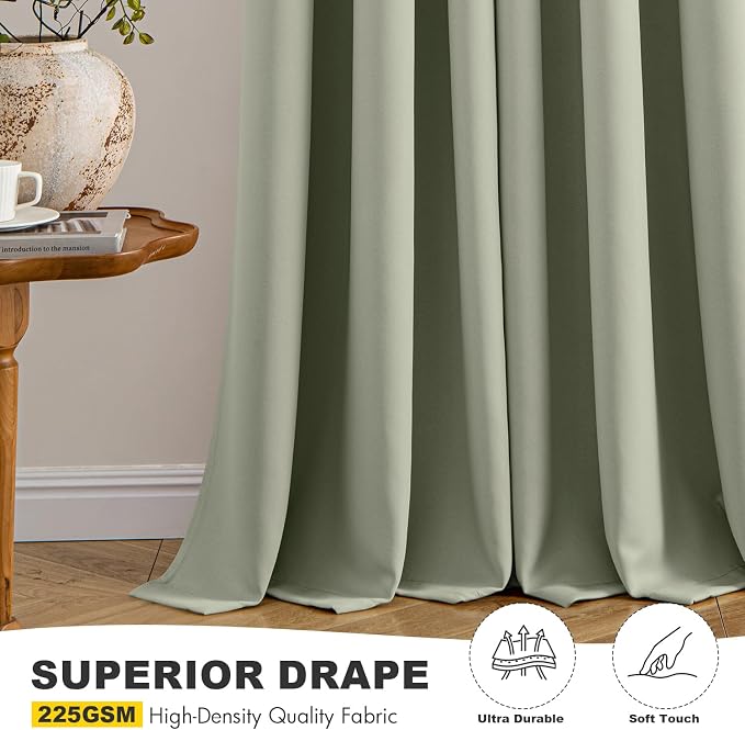 MIULEE Blackout Curtains for Bedroom 2 Panels 40 x 54 Inch Long Sage Green | - Image 5