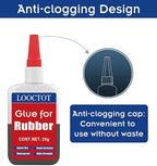 LOOCTOT Black Rubber Glue, Super Instant Glue Bonding Between Rubbers, Rubber - Image 2