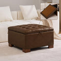 WUTUTUEE 30" Faux Leather Square Storage Ottoman by WUTUTUEE