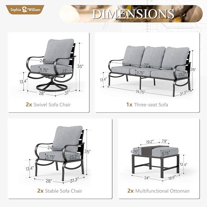 Sophia & William Patio Furniture Sets - Image 6