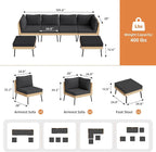 Aoxun 6-Piece Patio Furniture Set, Wicker Outdoor Furniture - Image 8