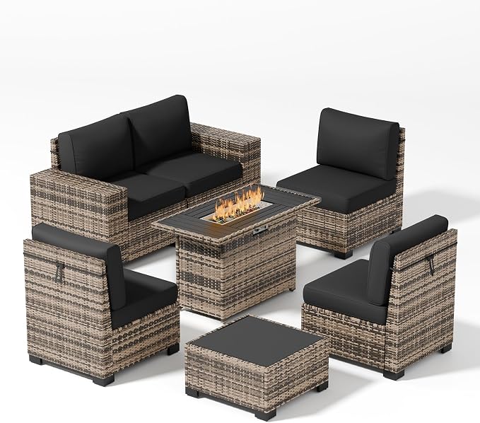Patio Furniture Set, Wide Armrest Outdoor Furniture Set - Image 8
