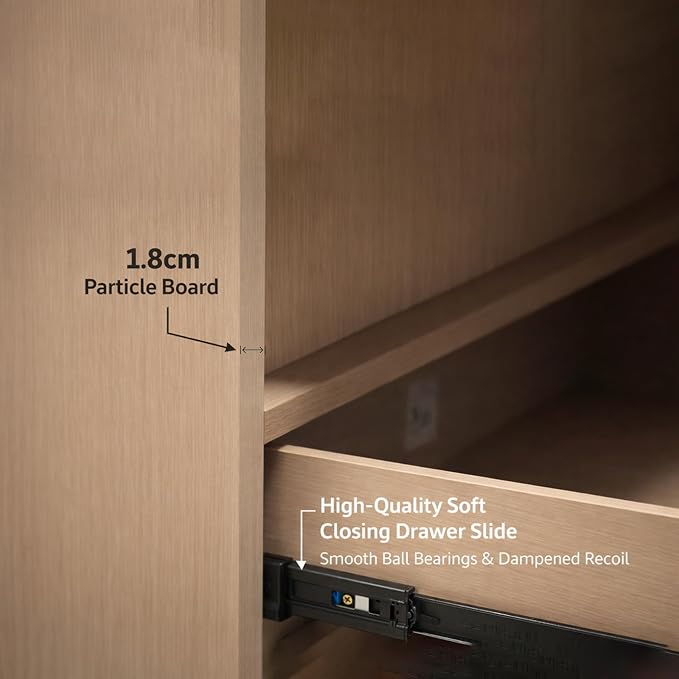 Durable Eco‑Friendly 2‑Drawer Nightstand, - Image 4