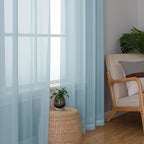 Sky Blue Sheer Curtains 90 Inches Long - Image 7