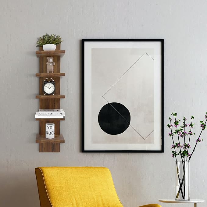 Homaterial 5 Tier Wall Shelf Unit, Decorative Wall Mount Vertical Shelving - Image 4