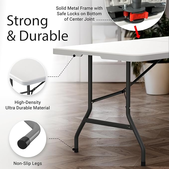 10 Pack of 6 Feet Foldable Table - Image 3
