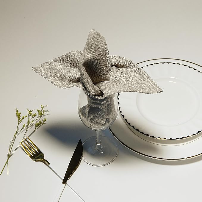 BALCONY & FALCON Cloth Napkins Set of 12 Washable Linen Napkins Absorbent - Image 5