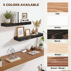 17x8x1.6 inch Floating Shelves Set of 2 – Solid Wood Rustic Black Wall Mounted - Image 8