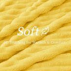 BEDELITE Striped Fleece Throw Blanket, Custard Yellow, Soft Cozy, Lightweight - Image 4