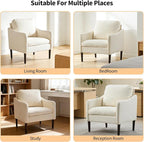 2PCS Mid Century Modern Accent Chair, Chenille Fabric Armchair - Image 7