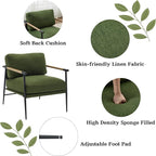 Ya-Home Mid-Century Accent Chair, Soft Armchair Linen Fabric Lounge Chair - Image 4