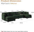 mikibama Modular Sectional Sofa, 146.5 Inch U Shaped Couch Set - Image 2