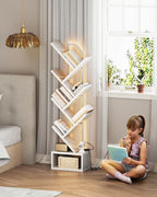 Casaottima Tree Bookshelf with LED Lights, 6-Tier Narrow Bookcase - Image 7