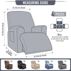 TAOCOCO Recliner Cover 4-Pieces, Recliner Stretch Sofa Slipcover, Recliner - Image 5