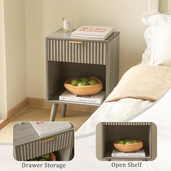 Fultyle Grey Wood Nightstand - Image 6