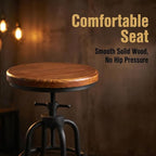 Industrial Vintage Counter Stool, Kitchen Counter Height Adjustable Swivel Chair - Image 5