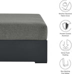 Modway Tahoe Aluminum Ottoman in Gray Charcoal - Image 7