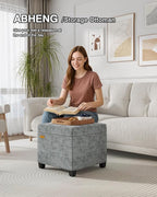 ABHENG Chenille Cover Steel Frame Ottoman - Image 5