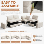 ABCASA 85'' Modern Couches for Living Room, 2 Seats Comfy Sofa - Image 8