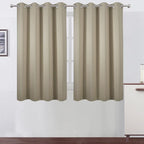 Blackout Curtains 52 x 45 inch/Beige Curtains Set of 2 Panels/Thermal Insulated by Lemomo