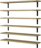 WOPITUES Wood Floating Shelves Set of 6, 24 inch Long Floating Shelves by WOPITUESOfficial
