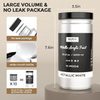 Nicpro Metallic Pearl White Acrylic Paint 33.8oz/1000ml, Non Toxic Pearlescent - Image 7