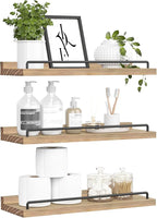 RYOFOBETTO Floating Shelves for Wall Decor, Light Brown Wood Shelves for by RYOFOBETTO