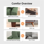 DOPEDIO Modern Loveseat Sofa for Living Room, Chenille Recliner, Removable Cover - Image 3