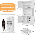 HOSTACK 71“ Tall Kitchen Pantry Storage Cabinet, Modern Kitchen Hutch Bar - Image 3