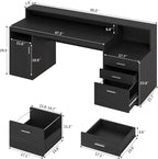 YOMILUVE Computer Desk with 3 Drawer & Storage Shelves, Home Office Desk with - Image 2
