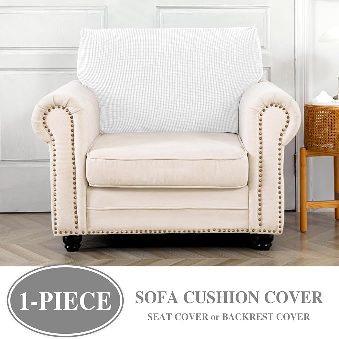 LA MEACK Couch Cushion Cover Seat Cushion Cover Stretch Armchair Cover Separate - Image 3