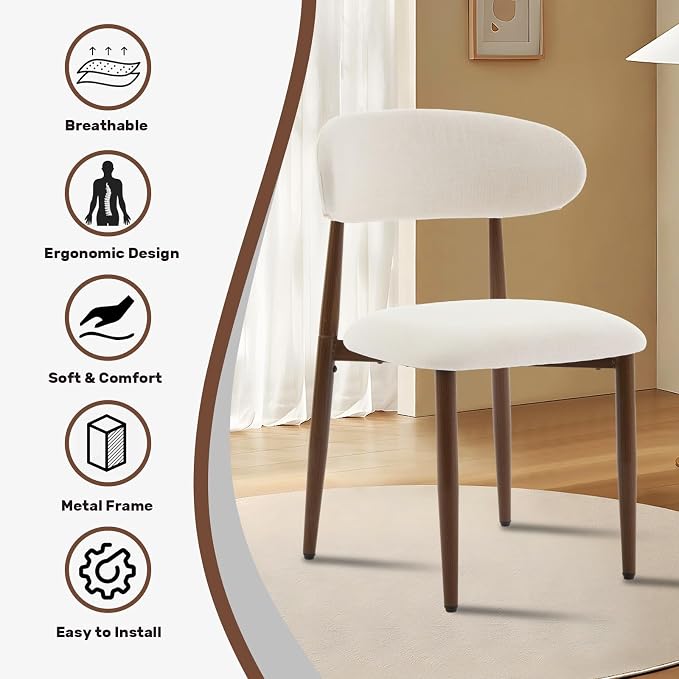 UVV Dining Chairs Set of 8, Metal Kitchen Chairs - Image 7
