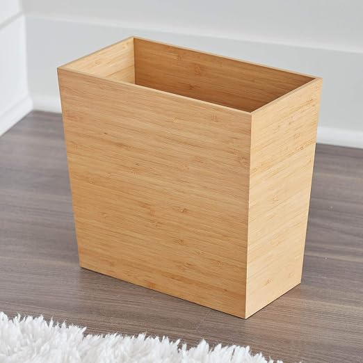 iDesign Rectangular Bamboo Waste Basket, The Formbu Collection – 10.5" x 5.75" - Image 4