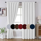 Joydeco 72 Inch 60% Blackout White Curtains 2 Panels, Elegant Semi Sheer - Image 9