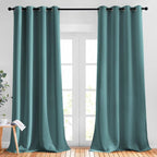 NICETOWN Sea Teal Blackout Curtains 102 inch Length, Grommet Energy Saving by NICETOWN