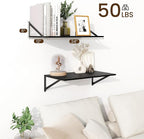 Fun Memories Floating Shelves for Wall, 12 Inch Deep Floating Shelves Set of 2 - Image 3