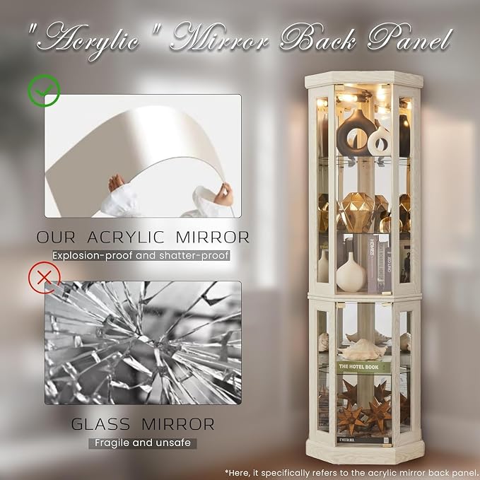 Anwick Corner Display Curio Cabinets - Image 6