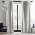 Topfinel 105 Inches Long Custom Black Out Faux Thick Linen Drapery Two Panels by Topfinel