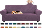 Stretch Couch Covers for Sofa, 3 Cushion Couch Slipcover, Dark Purple | 1-Piece by KEKUOU