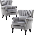 Velvet Accent Chairs Set of 2 by DMFurniture