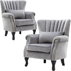 Velvet Accent Chairs Set of 2 by DMFurniture
