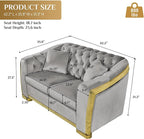 DAMAIFROM Mid Century Modern Chesterfield Sofa Couch, 2 Seat Tufted Sofas - Image 2