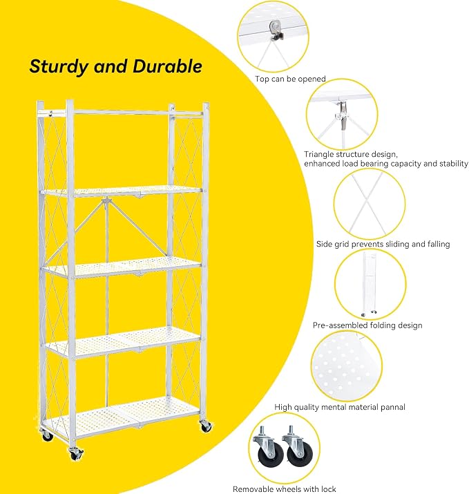BRIAN & DANY 5-Tier Foldable Storage Shelves - Image 4