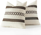 MIULEE Set of 2 Dark Brown Boho Decorative Pillow Covers 18x18 Inch | Fall - Image 7