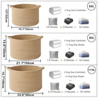 90L Extra Large Blanket Basket, Woven Rope Laundry Basket Hamper - Image 2