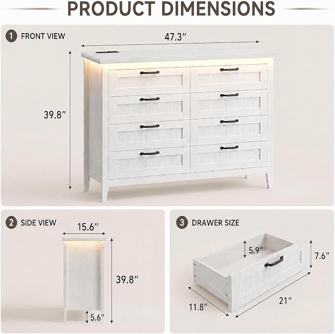 GarveeLife 8 Drawer Chest Dresser - Image 2