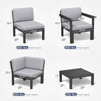 Stoog All-Weather Patio Conversation Set, 6-Piece Modular Outdoor Sectional Sofa - Image 2